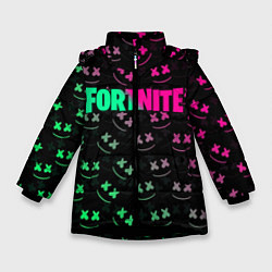 Куртка зимняя для девочки FORTNITE x MARSHMELLO, цвет: 3D-черный