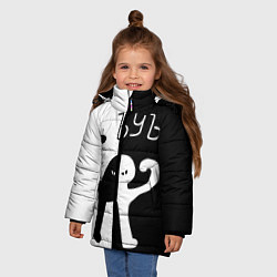 Куртка зимняя для девочки ЪУЪ СЪУКА: ЧБ, цвет: 3D-черный — фото 2