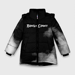 Куртка зимняя для девочки Чёрный клевер, цвет: 3D-черный