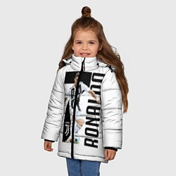 Куртка зимняя для девочки Ronaldo the best, цвет: 3D-черный — фото 2