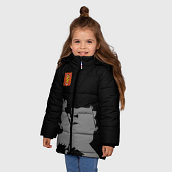 Куртка зимняя для девочки Сборная Финляндии, цвет: 3D-черный — фото 2