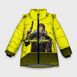 Куртка зимняя для девочки CYBERPUNK 2077, цвет: 3D-светло-серый