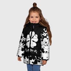 Куртка зимняя для девочки ЧЁРНЫЙ КЛЕВЕР, цвет: 3D-светло-серый — фото 2