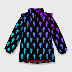 Куртка зимняя для девочки Billie Eilish: Neon Pattern, цвет: 3D-красный