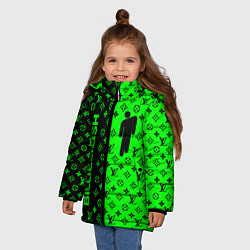 Куртка зимняя для девочки BILLIE EILISH x LV Green, цвет: 3D-светло-серый — фото 2