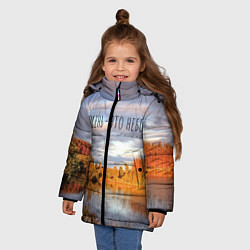 Куртка зимняя для девочки Осень - это небо, цвет: 3D-черный — фото 2