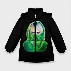 Куртка зимняя для девочки Billie Eilish: Green Acid, цвет: 3D-черный