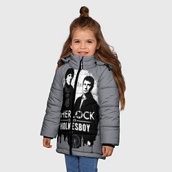Куртка зимняя для девочки Sherlock Holmesboy, цвет: 3D-черный — фото 2