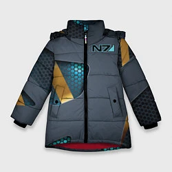 Куртка зимняя для девочки Mass Effect N7, цвет: 3D-красный