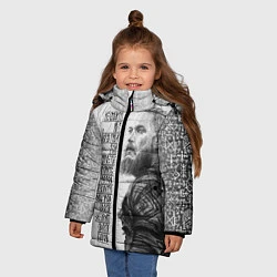 Куртка зимняя для девочки И смерти нет почетней той, цвет: 3D-черный — фото 2