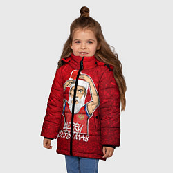 Куртка зимняя для девочки Новогодний Дзюба Russia, цвет: 3D-красный — фото 2