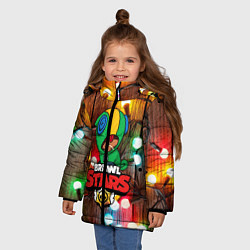 Куртка зимняя для девочки BRAWL STARS НОВОГОДНИЙ, цвет: 3D-светло-серый — фото 2