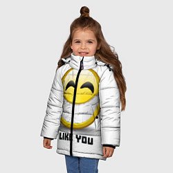 Куртка зимняя для девочки I like you, цвет: 3D-черный — фото 2