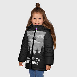 Куртка зимняя для девочки I want to believe, цвет: 3D-черный — фото 2