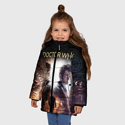 Куртка зимняя для девочки Доктор Кто, цвет: 3D-черный — фото 2
