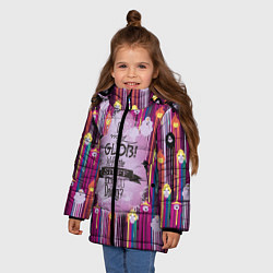Куртка зимняя для девочки Oh my Glob, lettering, цвет: 3D-светло-серый — фото 2