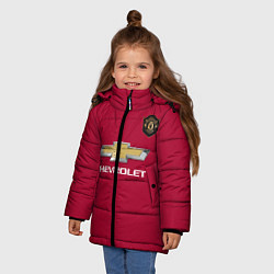 Куртка зимняя для девочки Lingard Manchester United, цвет: 3D-красный — фото 2