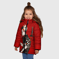 Куртка зимняя для девочки Demon Slayer, цвет: 3D-красный — фото 2