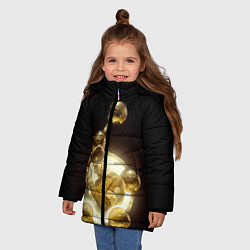 Куртка зимняя для девочки Месси шестикратный, цвет: 3D-черный — фото 2