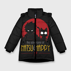 Куртка зимняя для девочки Хвост Феи Natsu i Happy, цвет: 3D-черный