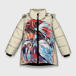 Куртка зимняя для девочки Princess Mononoke, цвет: 3D-черный