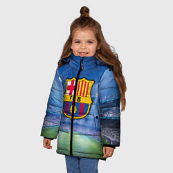 Куртка зимняя для девочки FC Barcelona, цвет: 3D-черный — фото 2