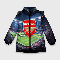Куртка зимняя для девочки FC Arsenal, цвет: 3D-черный