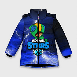 Куртка зимняя для девочки BRAWL STARS LEON STORM, цвет: 3D-черный