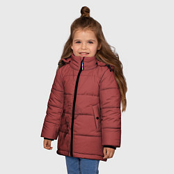 Куртка зимняя для девочки Конь на красном фоне, цвет: 3D-черный — фото 2