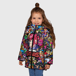 Куртка зимняя для девочки BRAWL STARS COLT, цвет: 3D-черный — фото 2
