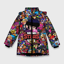Куртка зимняя для девочки BRAWL STARS BIB, цвет: 3D-черный