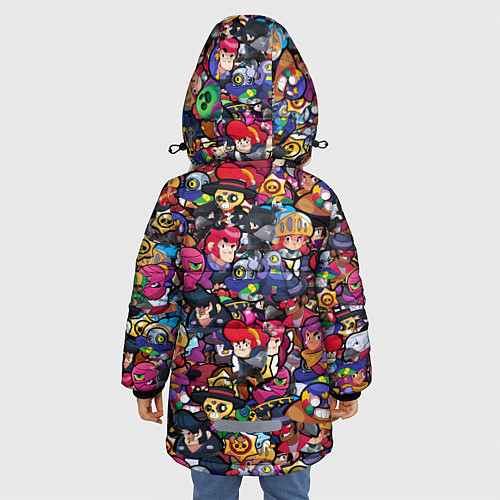 Зимняя куртка для девочки ПЕРСОНАЖИ BRAWL STARS / 3D-Светло-серый – фото 4