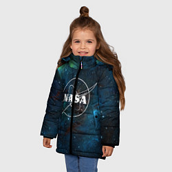 Куртка зимняя для девочки NASA, цвет: 3D-черный — фото 2