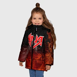 Куртка зимняя для девочки АРИЯ, цвет: 3D-черный — фото 2