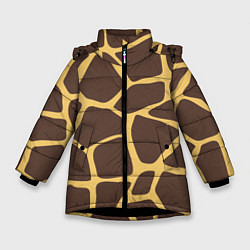 Куртка зимняя для девочки Окрас жирафа, цвет: 3D-черный