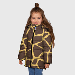 Куртка зимняя для девочки Окрас жирафа, цвет: 3D-светло-серый — фото 2