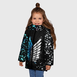 Куртка зимняя для девочки Атака титанов, цвет: 3D-черный — фото 2