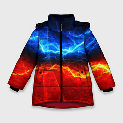 Куртка зимняя для девочки Лёд и огонь, цвет: 3D-красный