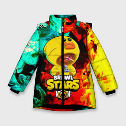 Куртка зимняя для девочки Brawl Stars SALLY LEON, цвет: 3D-черный