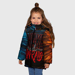 Куртка зимняя для девочки Awake unafraid, цвет: 3D-черный — фото 2