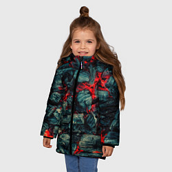 Куртка зимняя для девочки Уголь, цвет: 3D-красный — фото 2