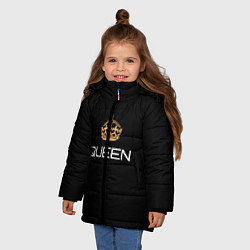 Куртка зимняя для девочки Королева, цвет: 3D-черный — фото 2