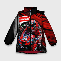Куртка зимняя для девочки Andrea Dovizioso, цвет: 3D-красный