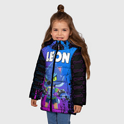Куртка зимняя для девочки BRAWL STARS LEON ОБОРОТЕНЬ, цвет: 3D-светло-серый — фото 2