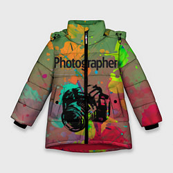 Куртка зимняя для девочки Фотограф, цвет: 3D-красный