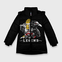 Куртка зимняя для девочки Бладхаунд, цвет: 3D-черный