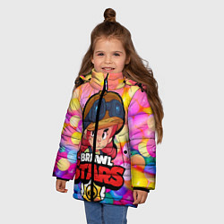 Куртка зимняя для девочки Brawl Stars - Jessie, цвет: 3D-черный — фото 2