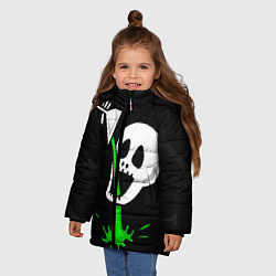 Куртка зимняя для девочки Череп яд, цвет: 3D-черный — фото 2