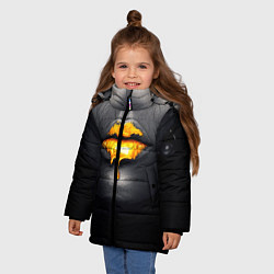 Куртка зимняя для девочки Мода: Губы, цвет: 3D-красный — фото 2