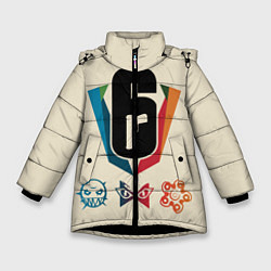 Куртка зимняя для девочки Rainbow Six Siege, цвет: 3D-черный